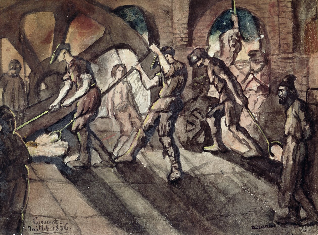 A Forja em Creusot em 1836 de Théodore Chassériau