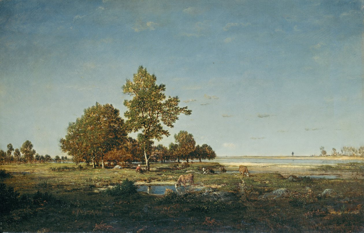 Paisagem, com, um, grupo, de, árvores de Pierre Etienne Theodore Rousseau