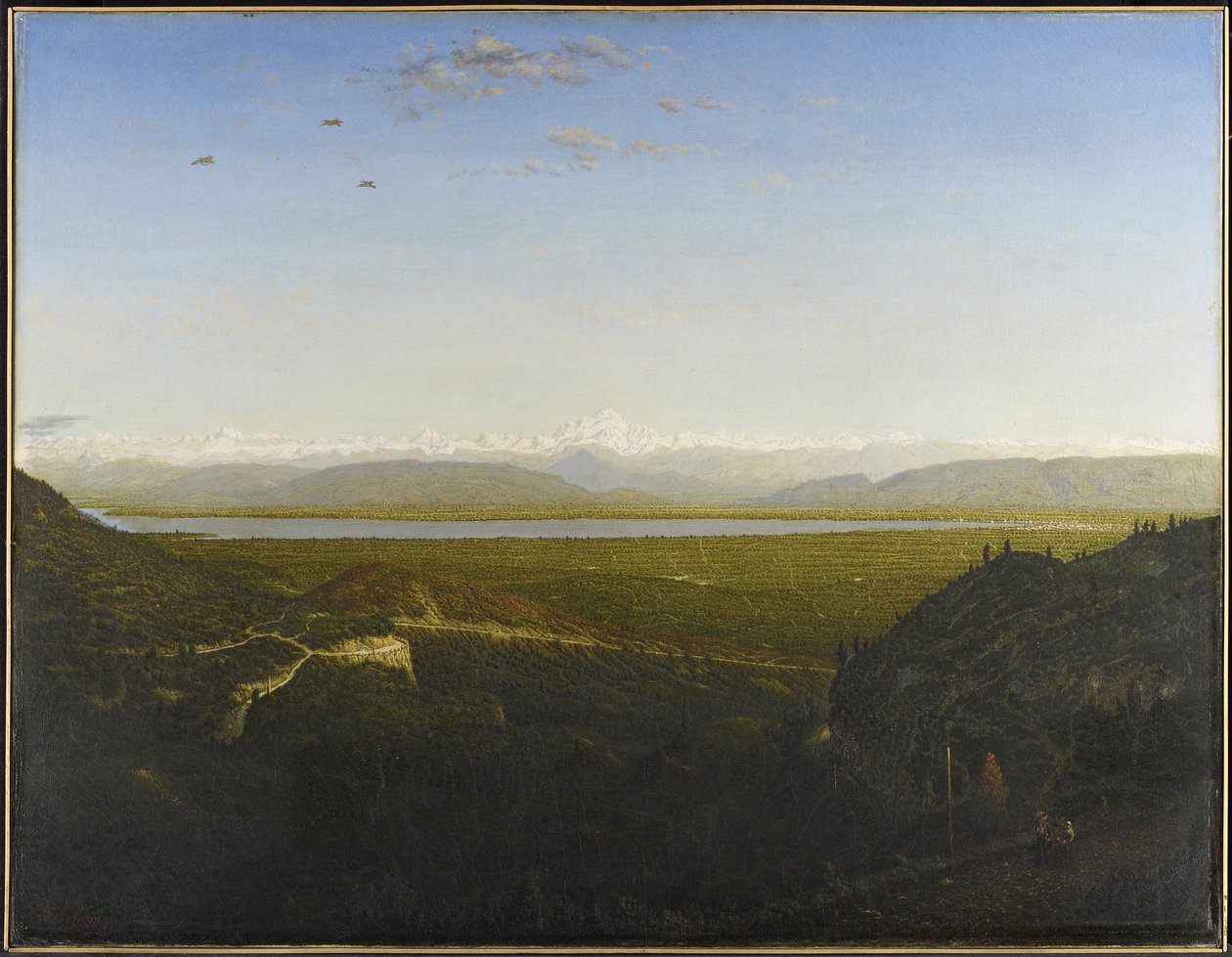 Vista do Mont Blanc, visto de La Faucille de Pierre Etienne Theodore Rousseau