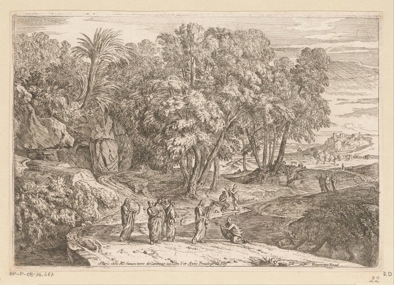 Paisagem Arcádia com Cristo e a Mulher Cananéia Suite de Paysages (título da série) de Théodore