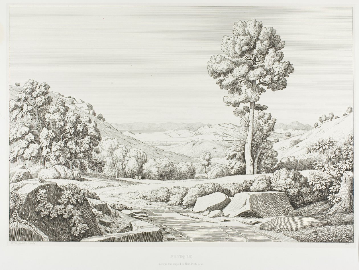 Ática vista do Monte Pentéli de Théodore Caruelle d