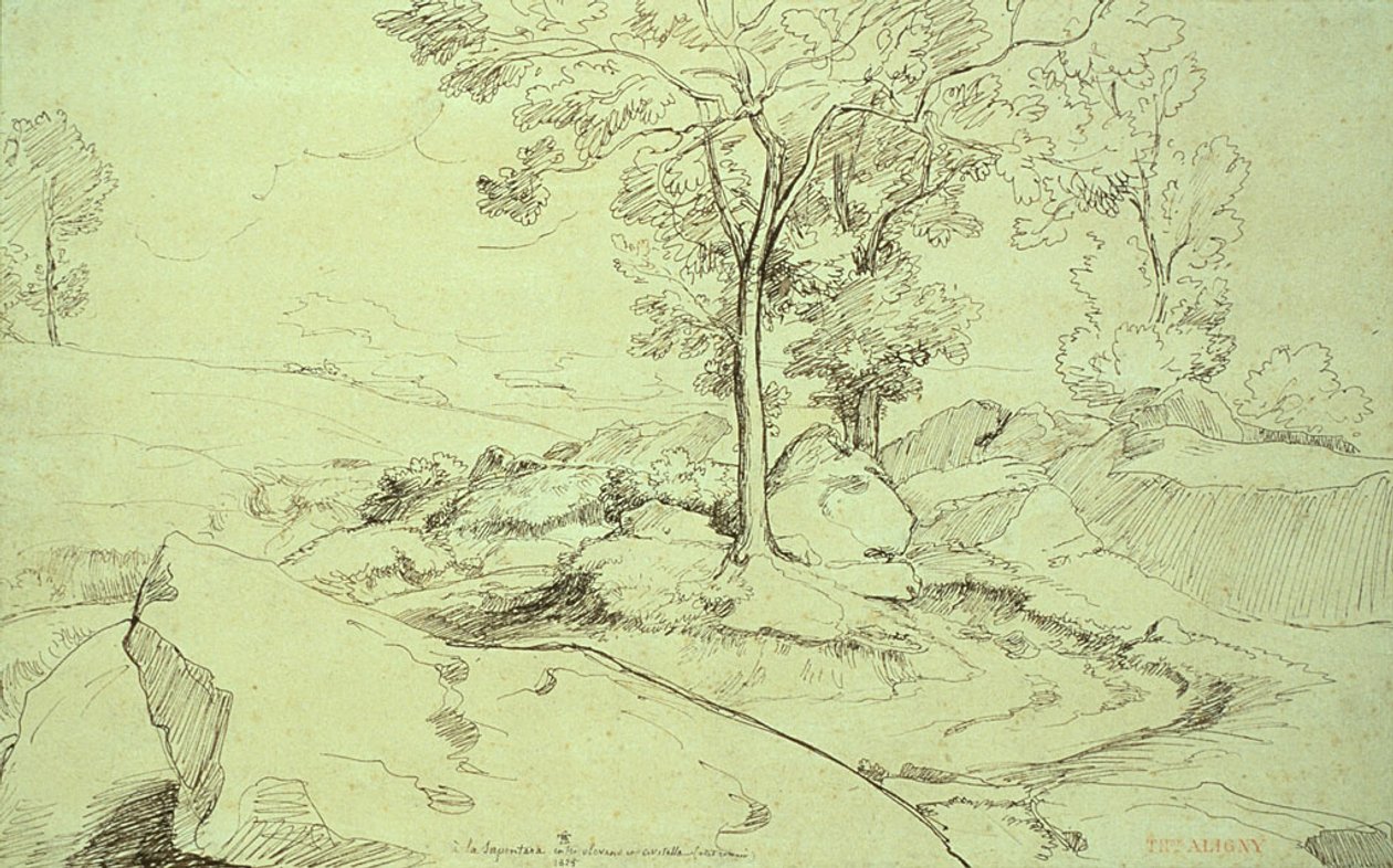 Vista da Serpentara entre Olivano e Civitella de Théodore Caruelle d