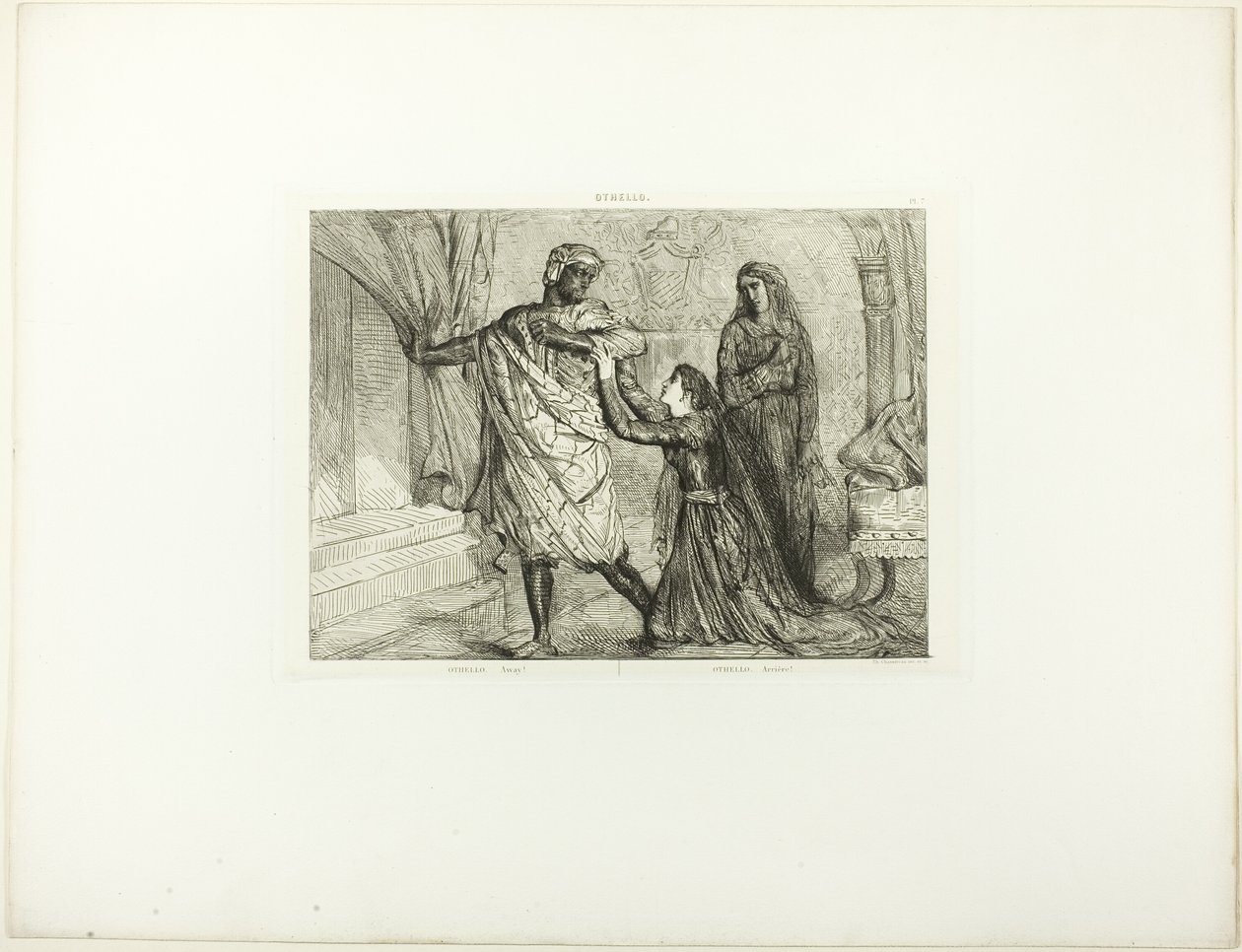 Fora!, placa 7 (ato 3, cena 4) de Otelo de Théodore Chassériau