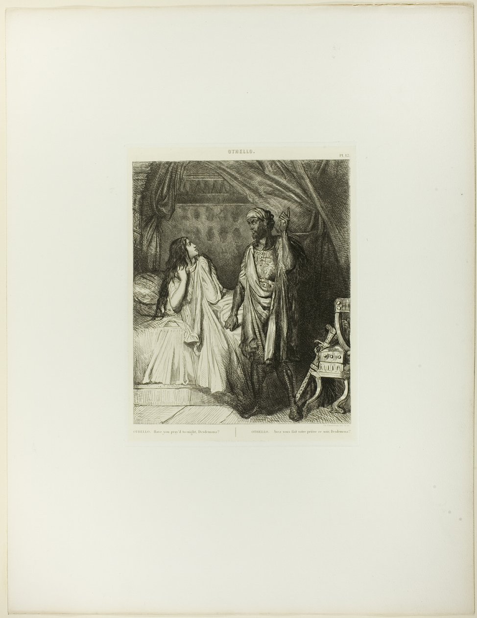 Já rezaste esta noite, Desdémona, prato doze de Otelo de Théodore Chassériau