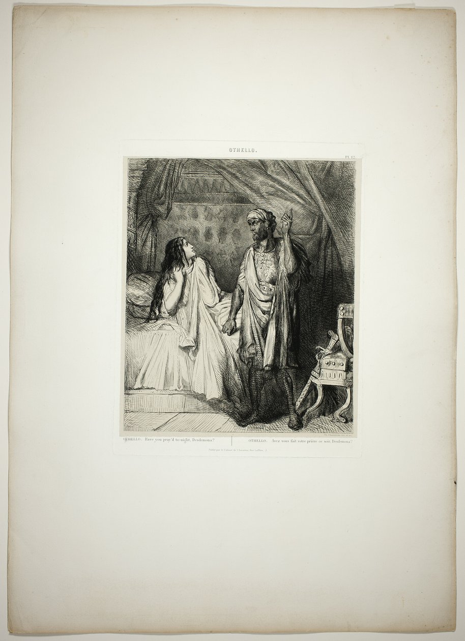 Já rezaste esta noite, Desdémona, prato doze de Otelo de Théodore Chassériau