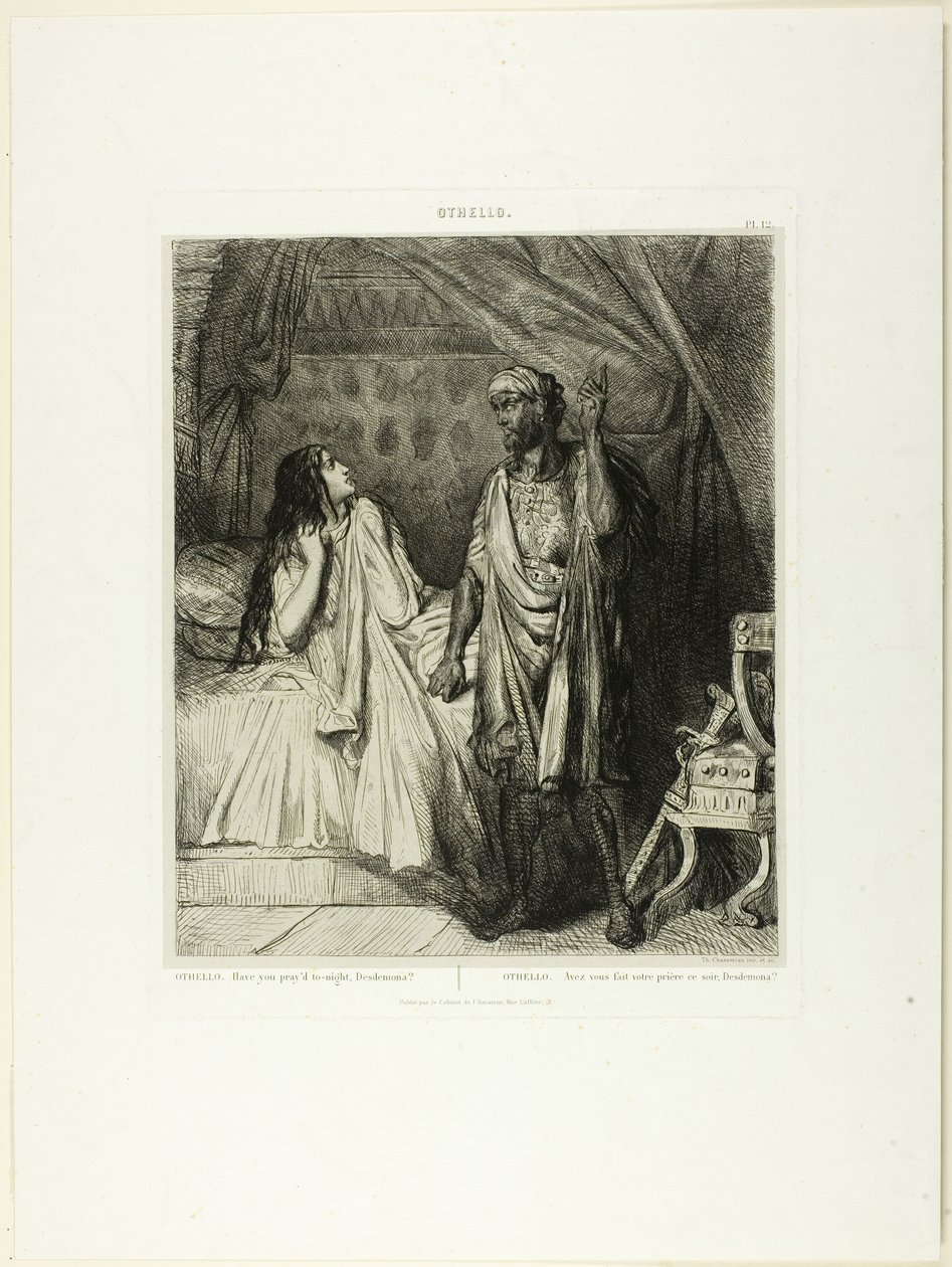 Já rezaste esta noite, Desdémona, prato doze de Otelo de Théodore Chassériau