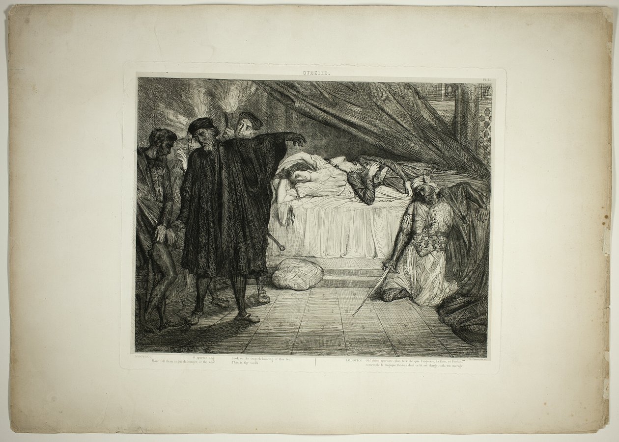 O cão espartano, prato quinze de Otelo de Théodore Chassériau