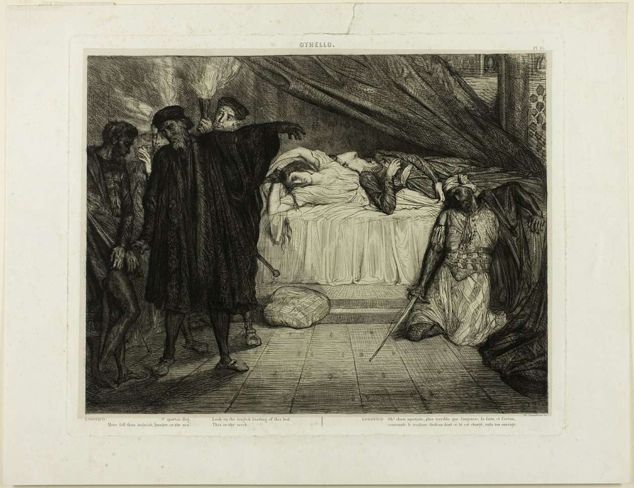 O cão espartano, prato quinze de Otelo de Théodore Chassériau