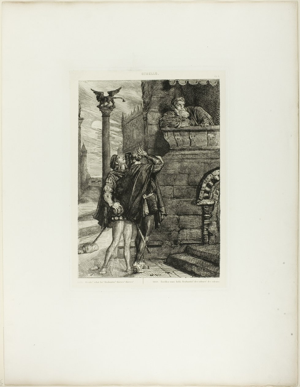 Acorda! Que Ho! Brabantio!plate 1 (ato 1, cena 1) de Otelo de Théodore Chassériau