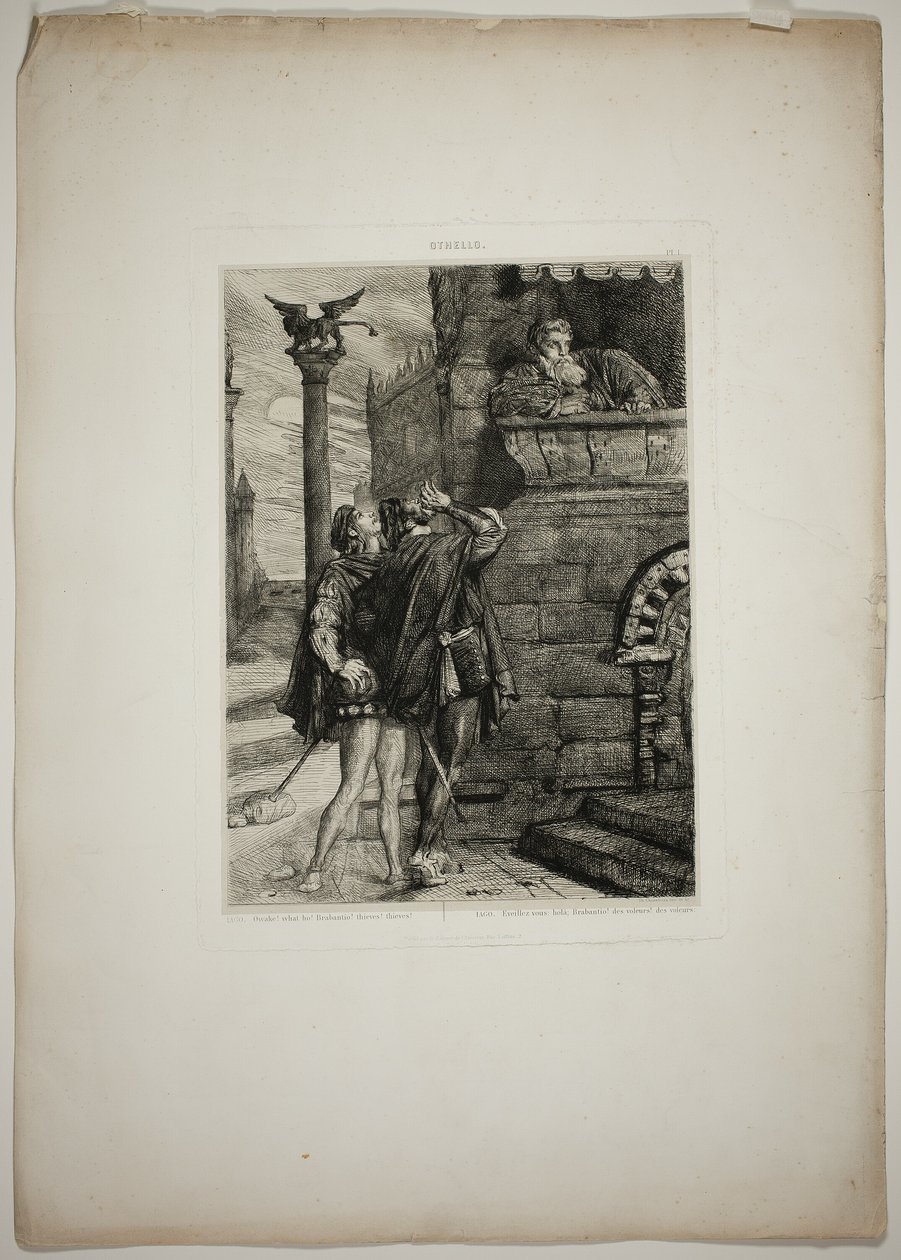 Owake! Que ho! Brabantio! Ladrões! Ladrões!, prato um de Otelo de Théodore Chassériau