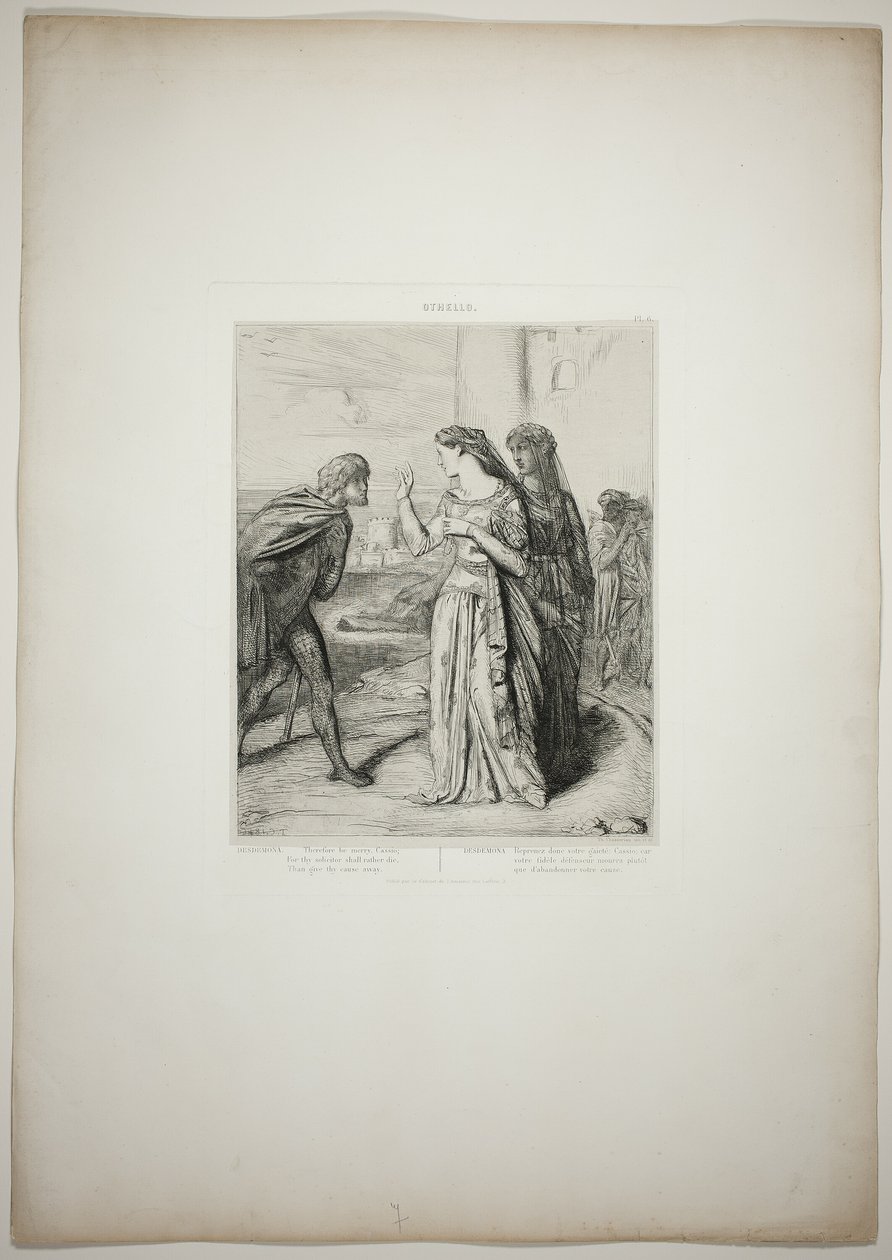 Portanto, sê alegre, Cássio, sexto prato de Otelo de Théodore Chassériau