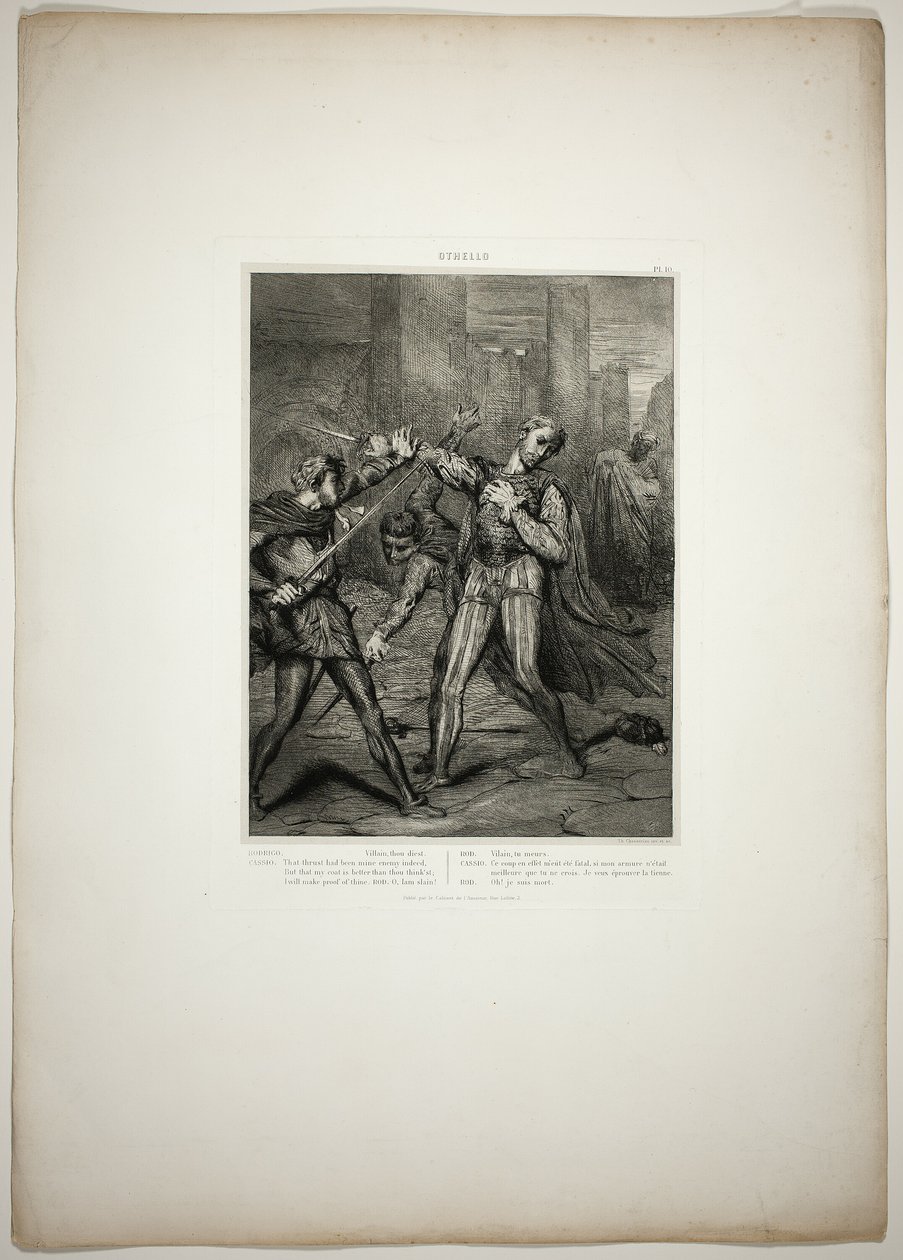 Villain, Thou Diest, prato dez de Othello de Théodore Chassériau