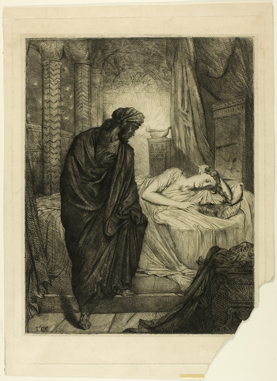 No entanto, ela deve morrer, prato onze de Otelo de Théodore Chassériau