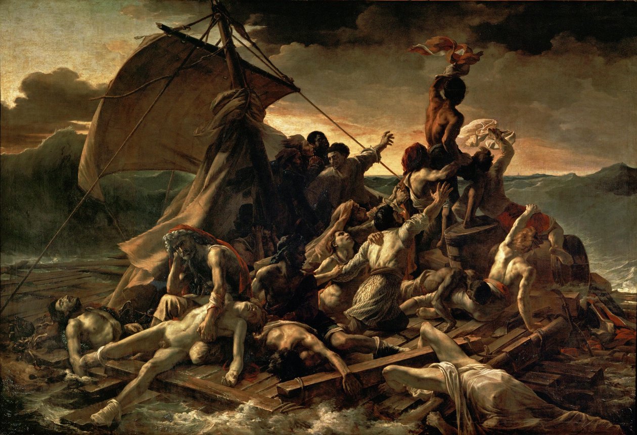 Francês:  Le Radeau de La Méduse A Jangada da Medusa de Theodore Gericault