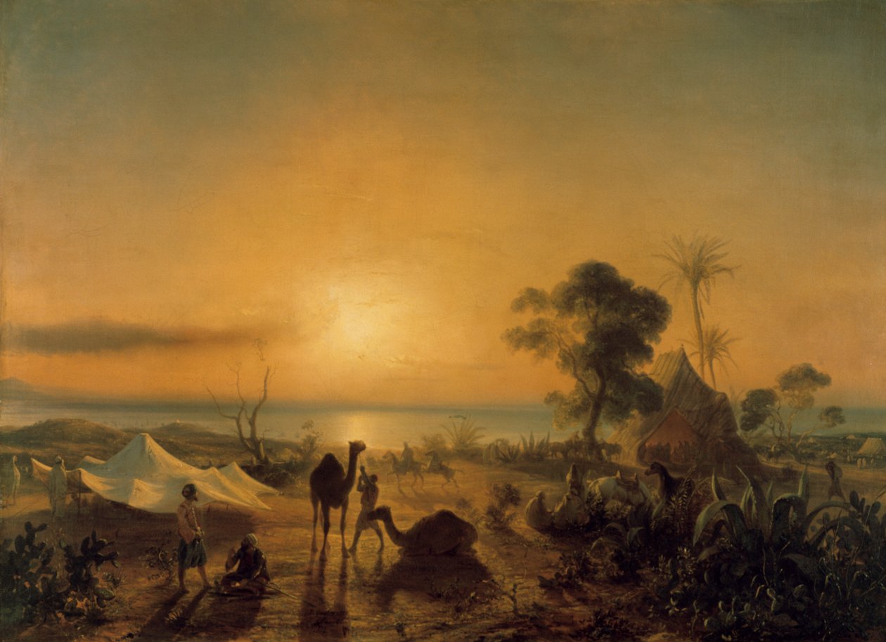 O acampamento em Staoueli, 1830. de Jean Antoine Theodore Gudin