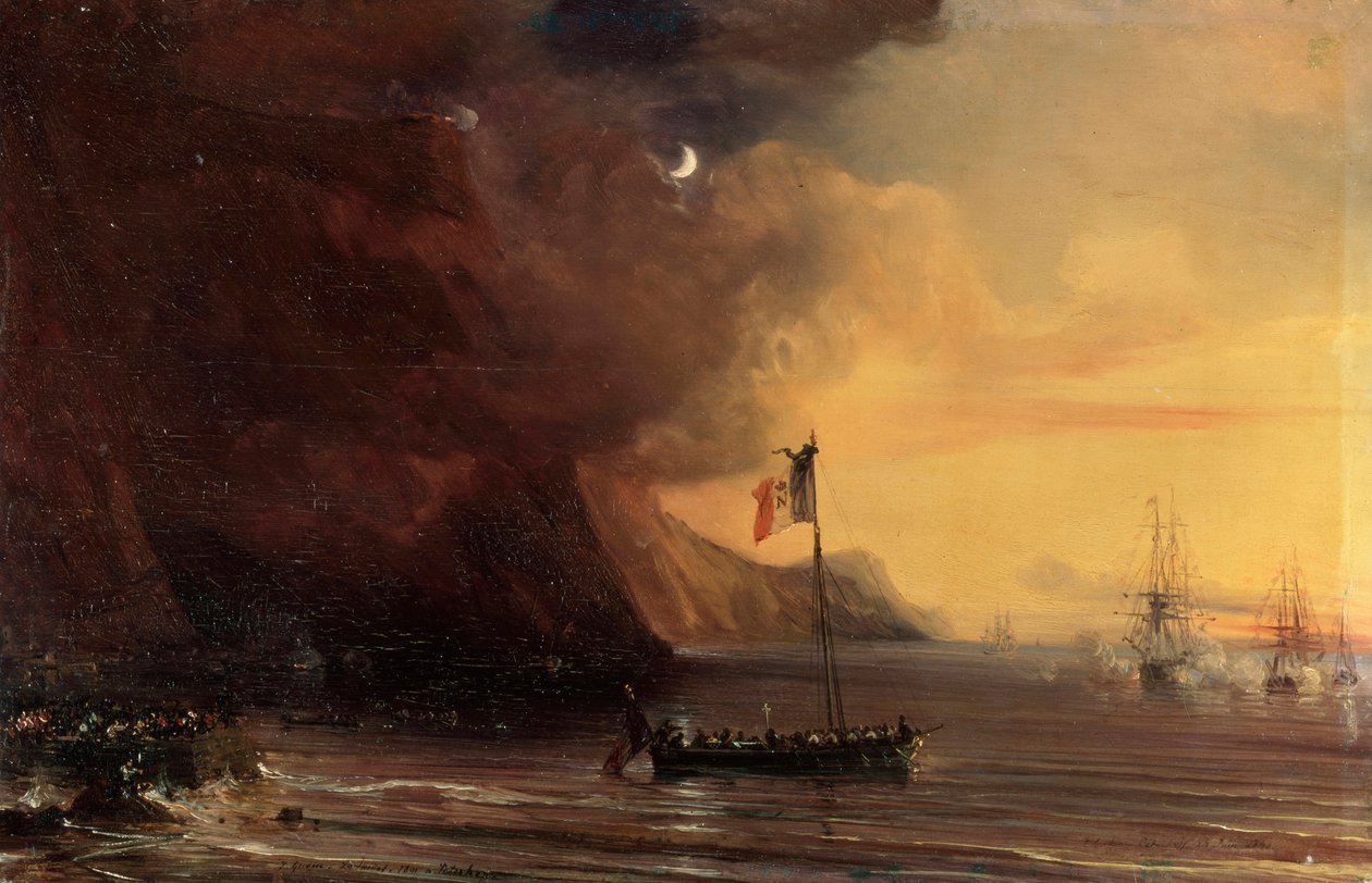 Transporte com corpo de Napoleão, 1841. de Jean Antoine Theodore Gudin