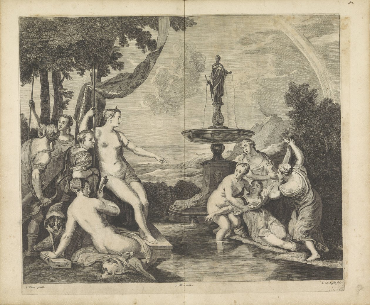 Diana descobre a gravidez de Callisto . de Théodorus van Kessel