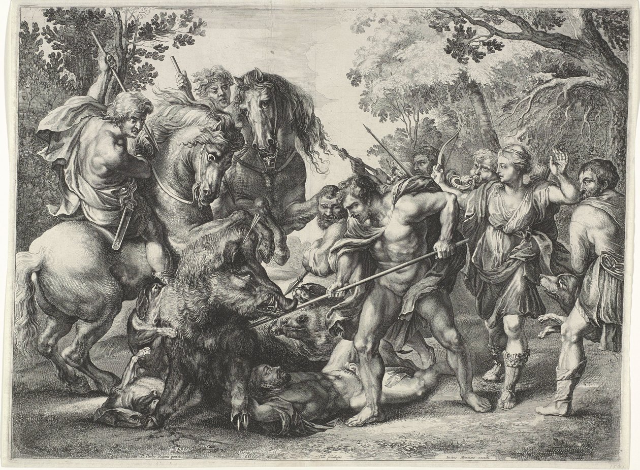 Caça ao javali calydoniano de Théodorus van Kessel