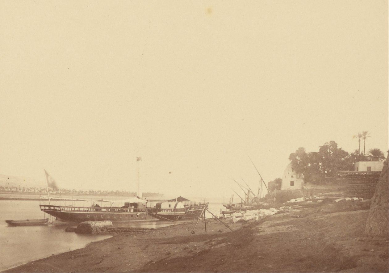 (Barcos no Banco do Nilo) de Théodule Devéria