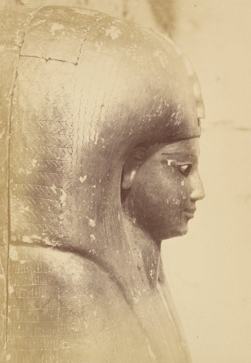 Close do Sarcófago da Rainha Aah-Hotep (Perfil) de Théodule Devéria