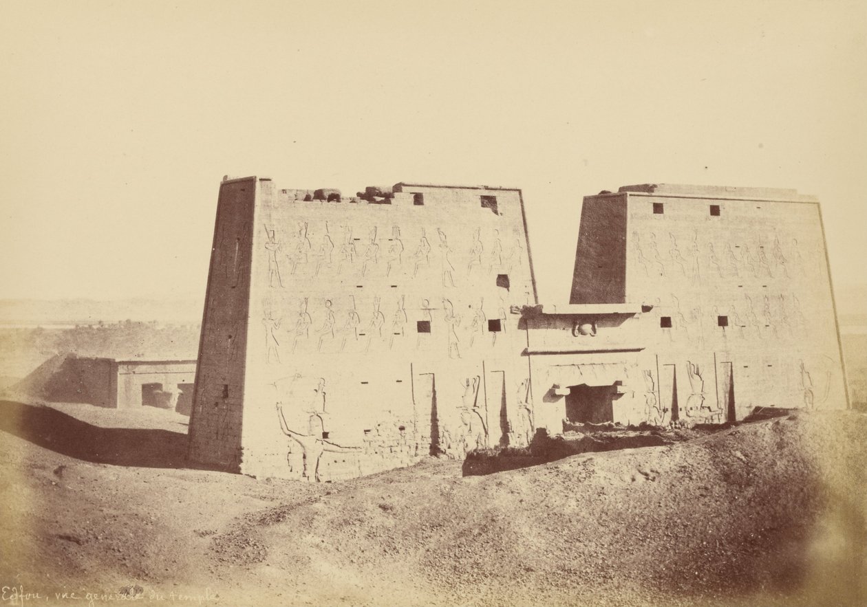 Visão geral do Templo de Edfu de Théodule Devéria