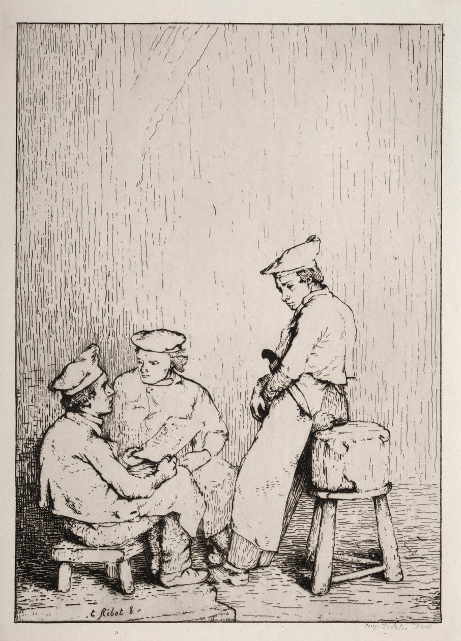 O cartão. de Auguste Theodule Ribot