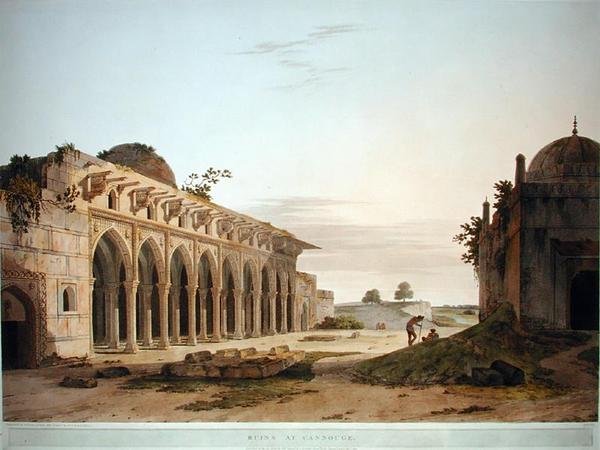Ruins em Cannouge, publicado em 1802 de Thomas und William Daniell