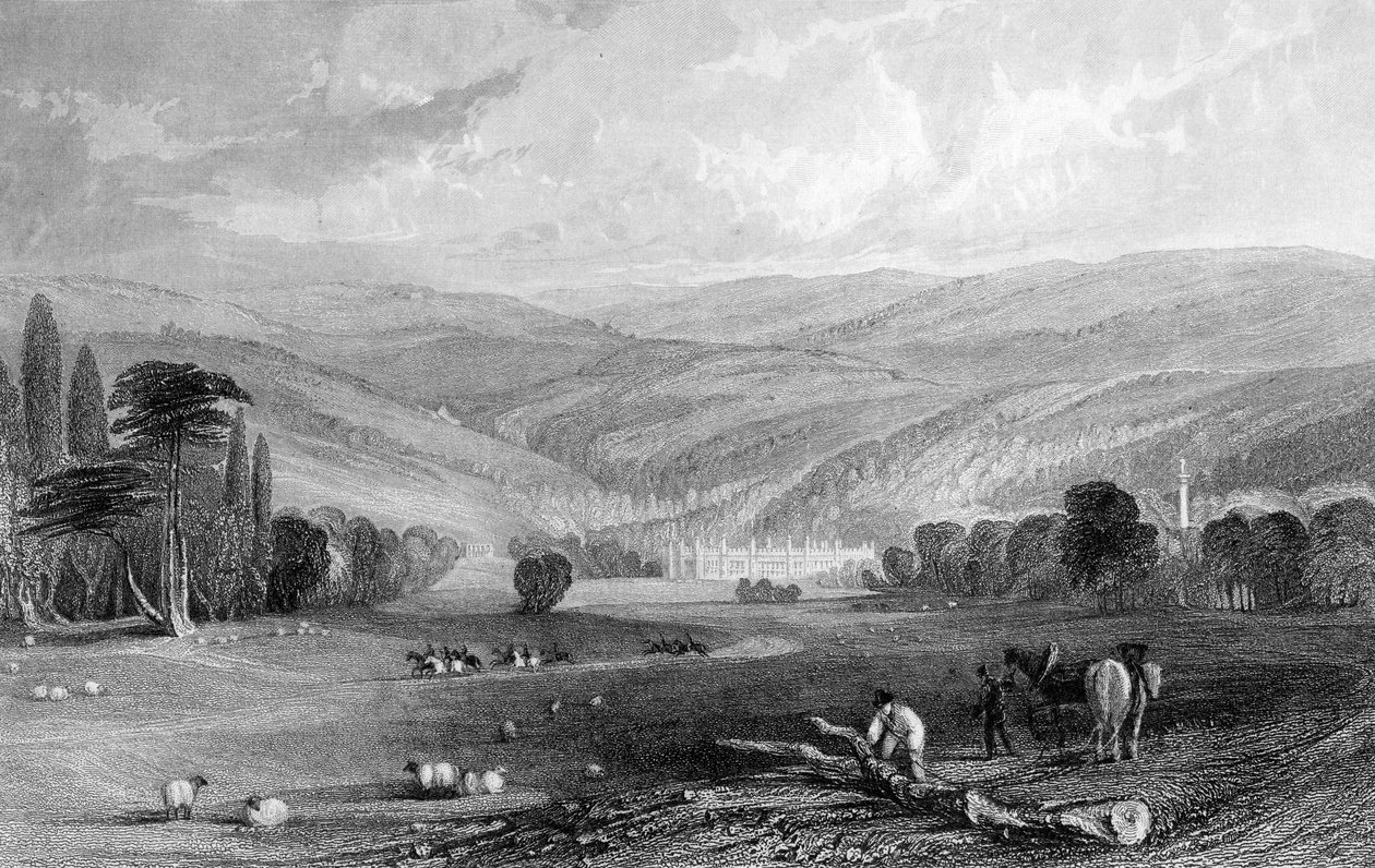 Gibside, condado de Durham, 1835 de Thomas Allom