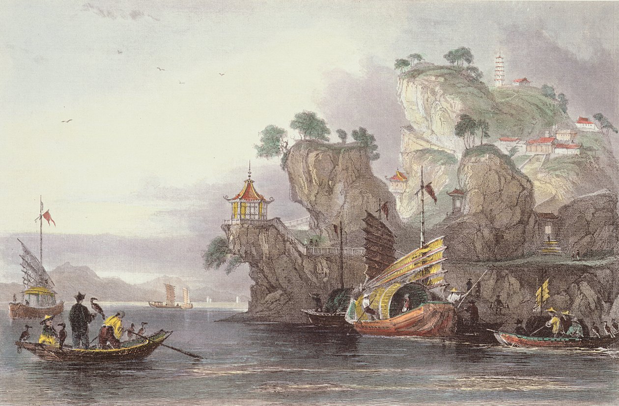 O Palácio Imperial em Tseaou-Shan, da &39;China em uma série de vistas&39; de George Newenham Wright (c.1790-1877) 1843 de Thomas Allom