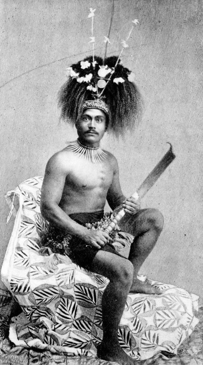 Talolo, vestindo o vestido cerimonial de um manaia, c.1895 de Thomas Andrew