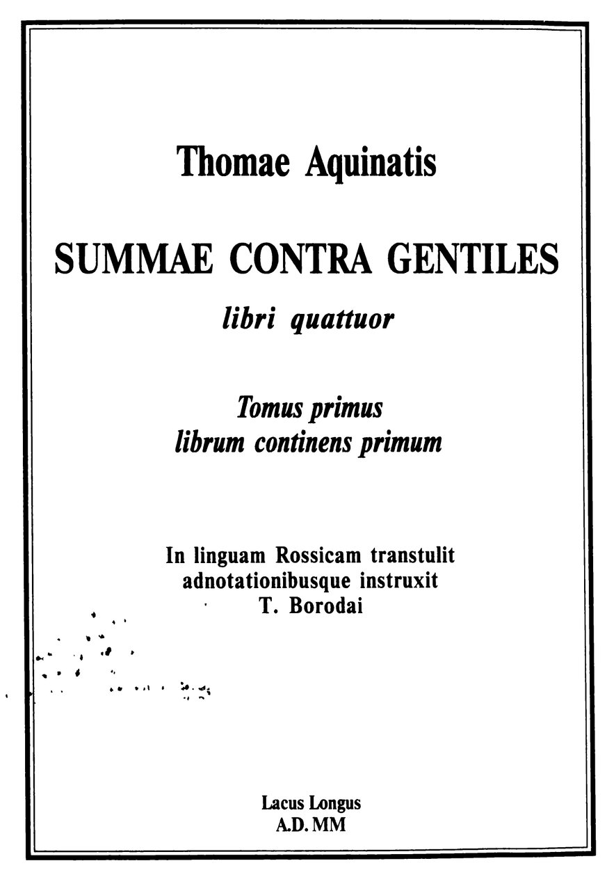 Título Edição Verão em Gentilii de Thomas Aquinas