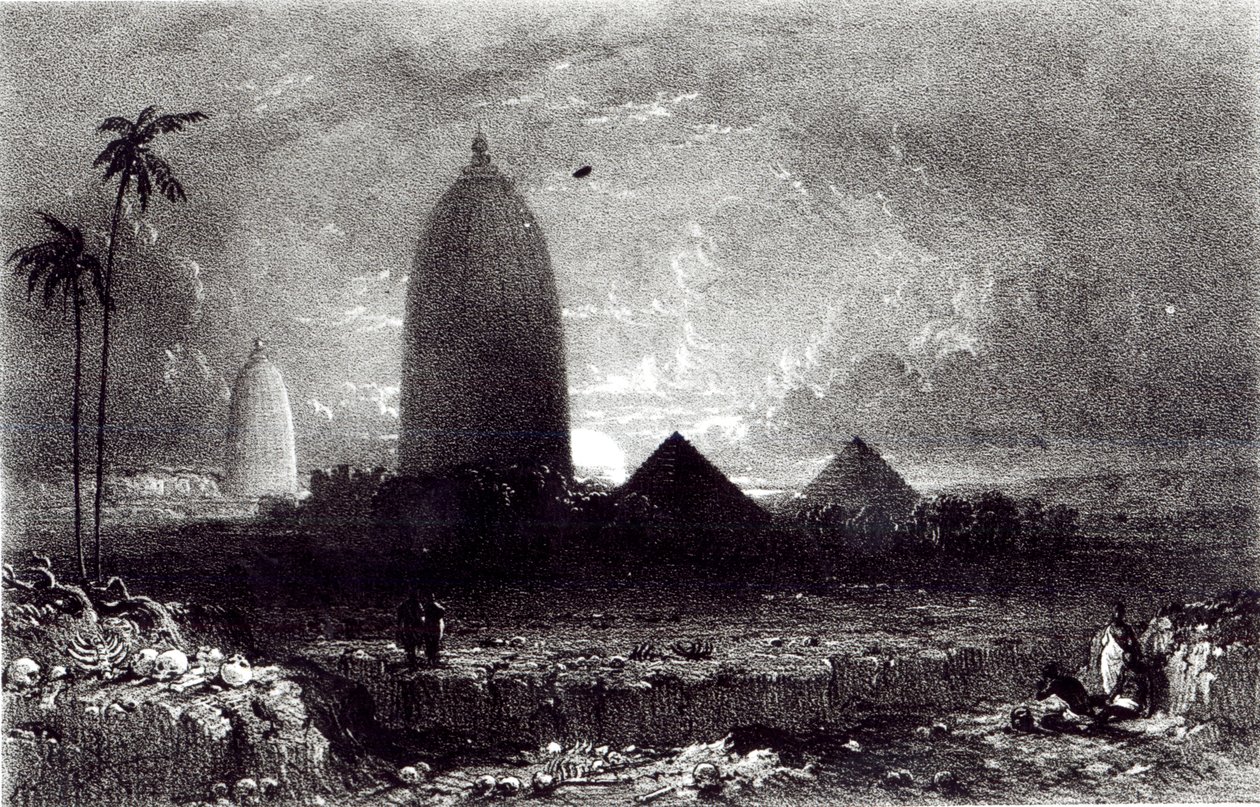 Templo de Jagannath, gravado por A. Picken, 1837 de Thomas Bacon