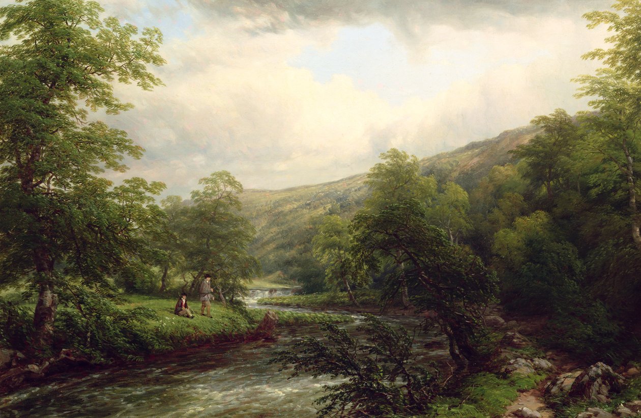 Pesca no Dee, 1861 de Thomas Baker