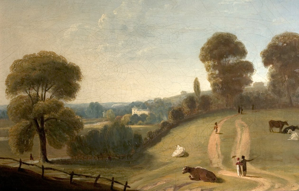 Vista, através, nottingham, parque, com, lenton, priorado, em, a, distância de Thomas Barber