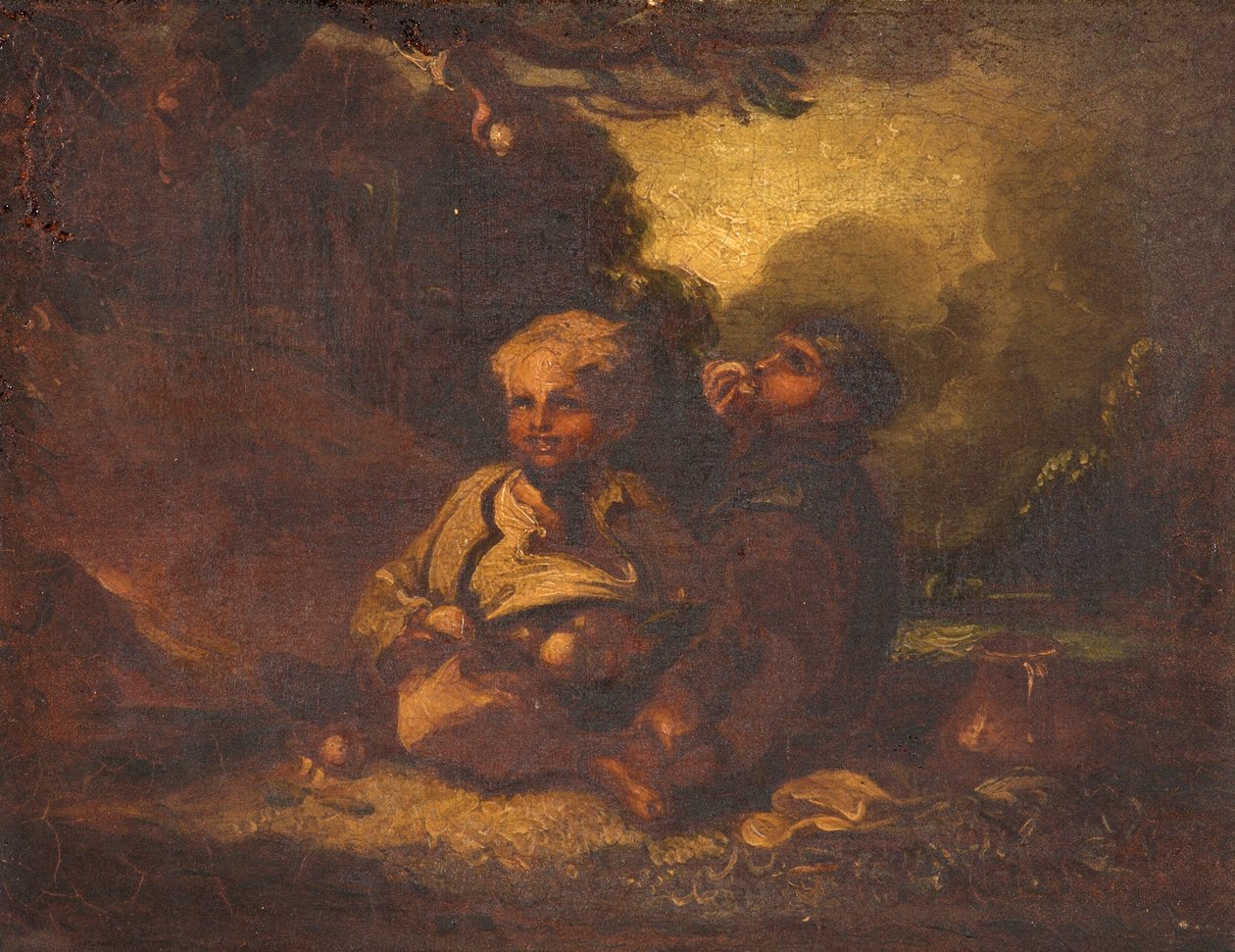 Meninos, roubando, maçãs de Thomas Barker of Bath