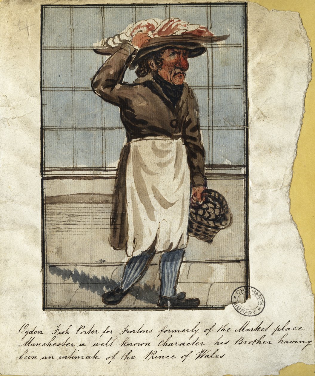 Vendedor de baladas, início do século XIX (caneta e tinta sobre papel) de Thomas Barritt