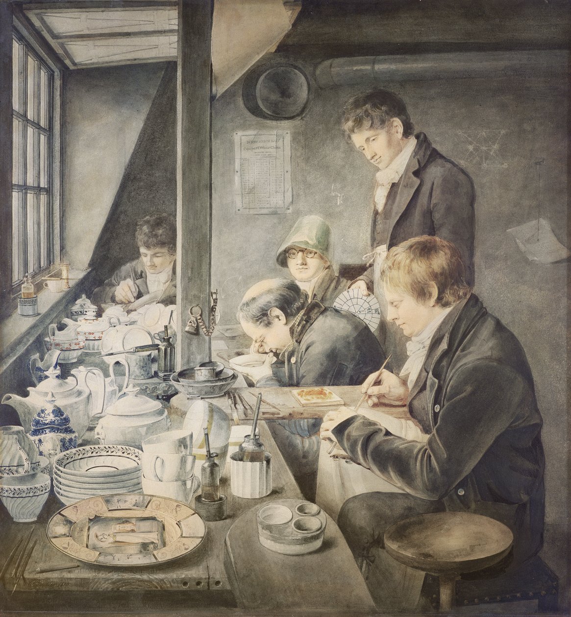 Sala de Pintura do Sr. Baxter, No. 1 Goldsmith Street, Praça Gough, Londres, 1810 de Thomas Baxter