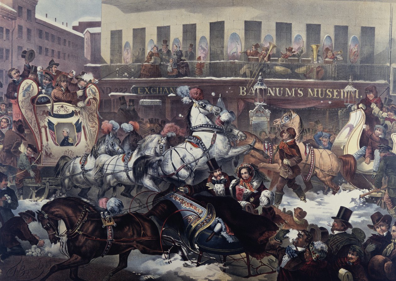 Sleighing em Nova York 1855 de Thomas Benecke
