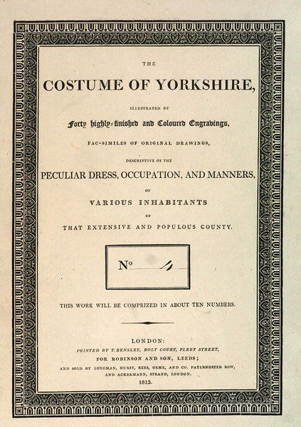 Capa da frente do traje de Yorkshire, parte IV por George Walker, 1813 de Thomas Bensley