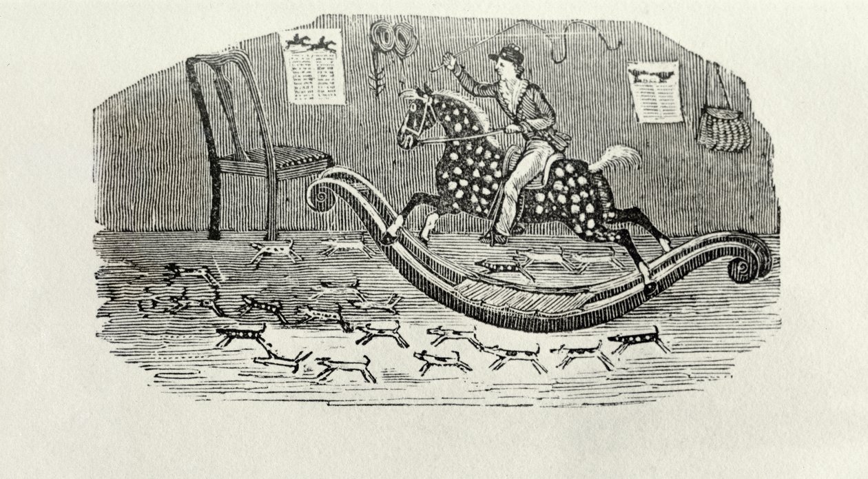 Um jovem cavalheiro desportista (gravura em madeira) de Thomas Bewick