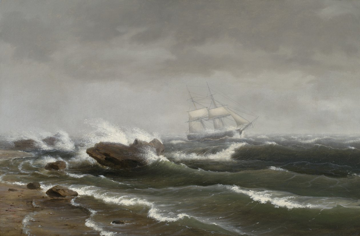 Navio em uma tempestade de 1841 de Thomas Birch