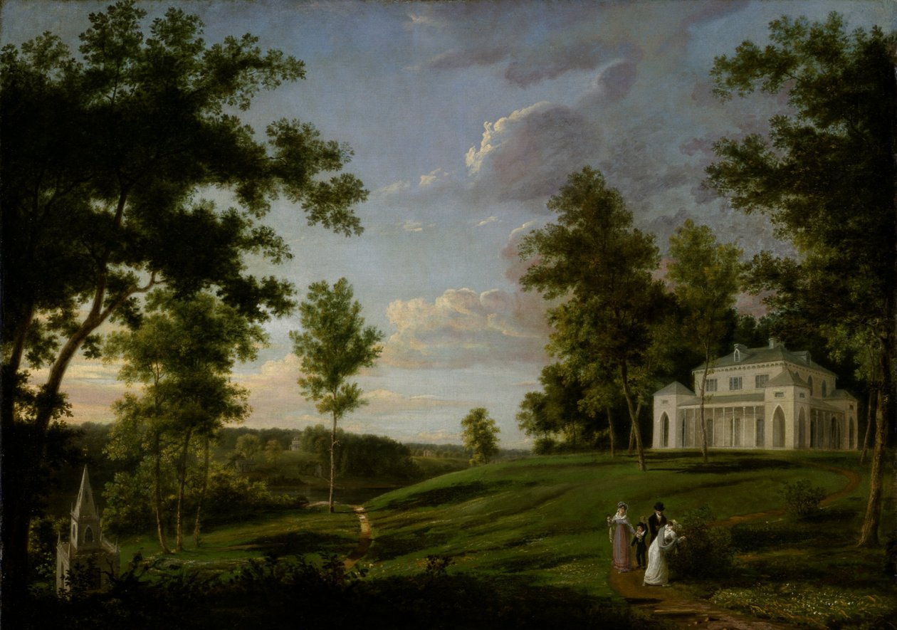 Vista Sudeste do Parque Sedgeley, a sede do país de James Cowles Fisher, Esq. de Thomas Birch
