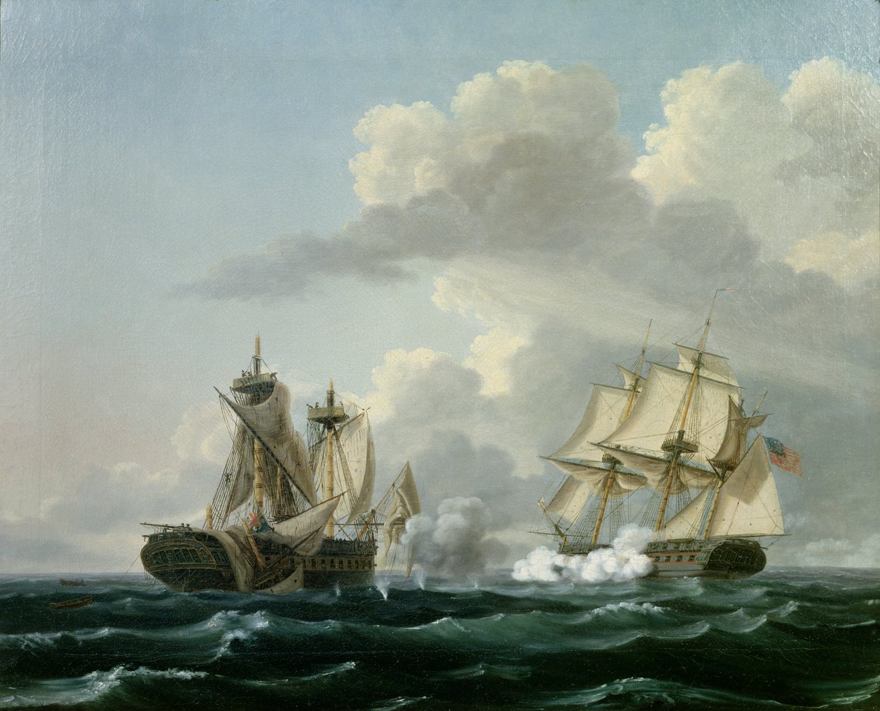 O USS Estados Unidos e o HMS Macedonian 25 de outubro de 1812 de Thomas Birch