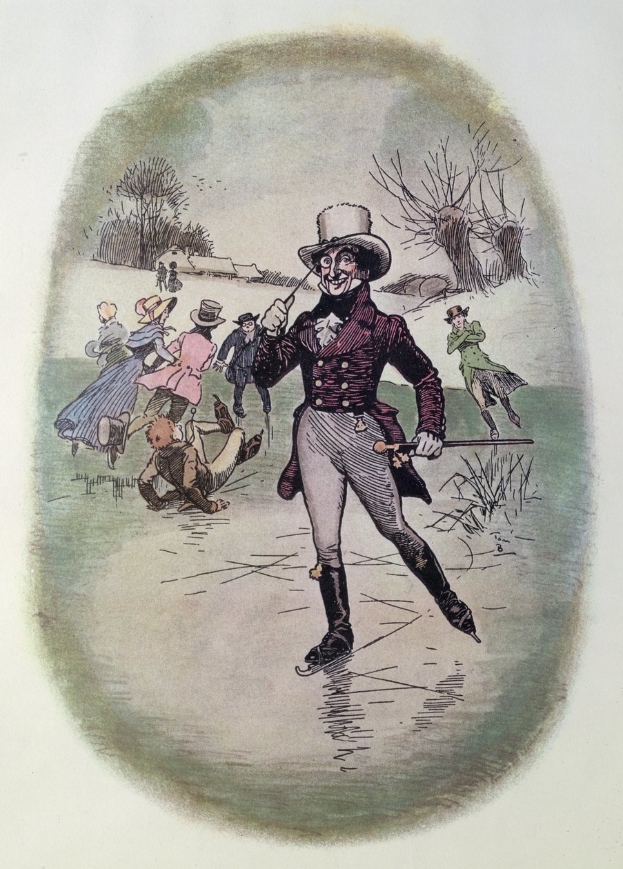 Patinação no Gelo, 1820 de Thomas Brown