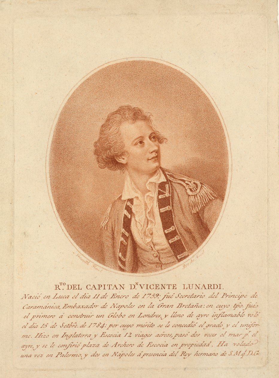 Vinciano Lunardi, c.1786-1800 (stipple engraving) de Thomas Burke