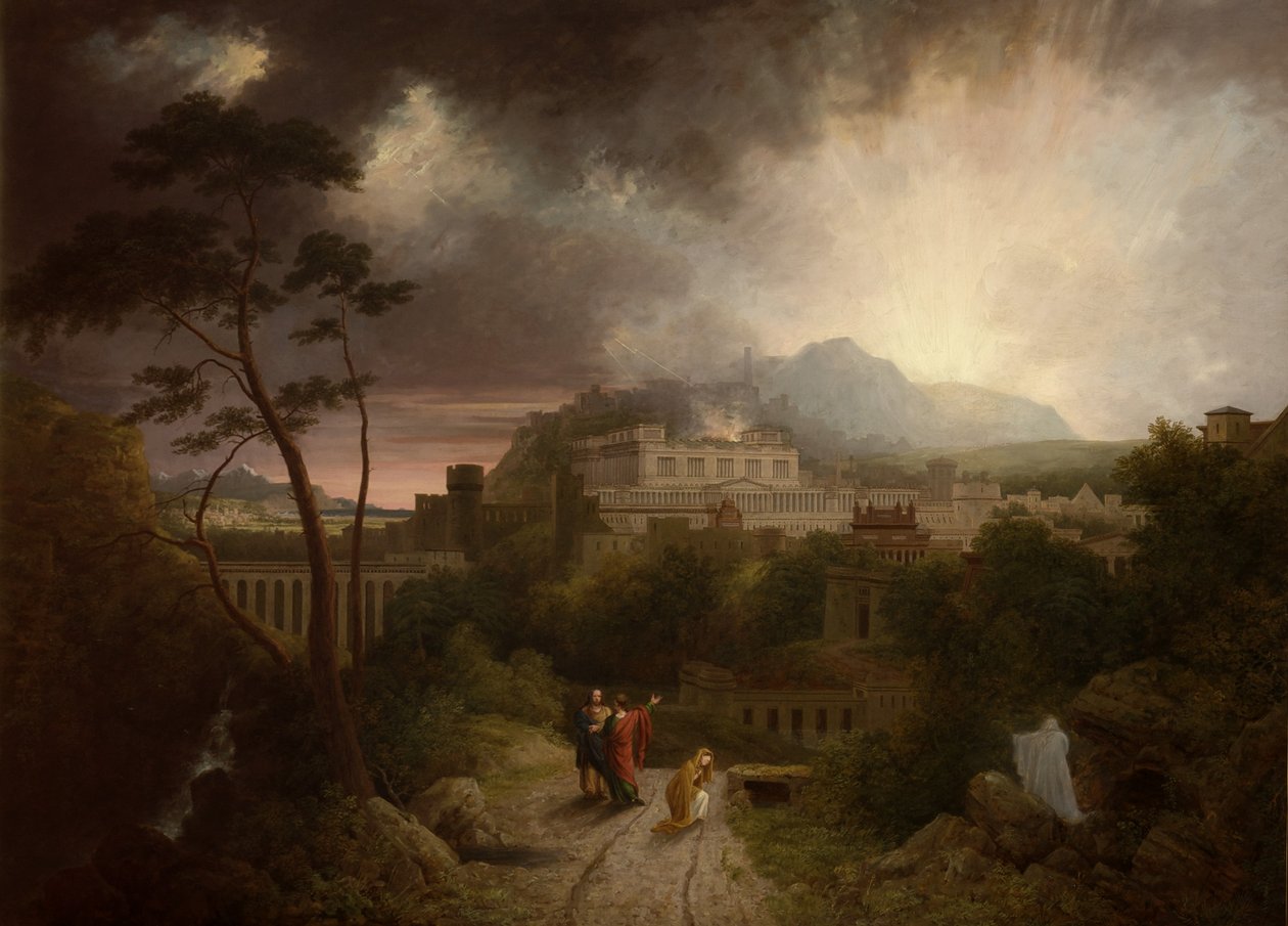 Cristo Aparecendo a Maria Madalena com uma Visão de Jerusalém além no Momento da Crucificação de Thomas Christopher Hofland