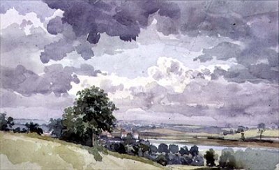 Vista sobre o Deben de uma eminência, Woodbridge, Suffolk de Thomas Churchyard
