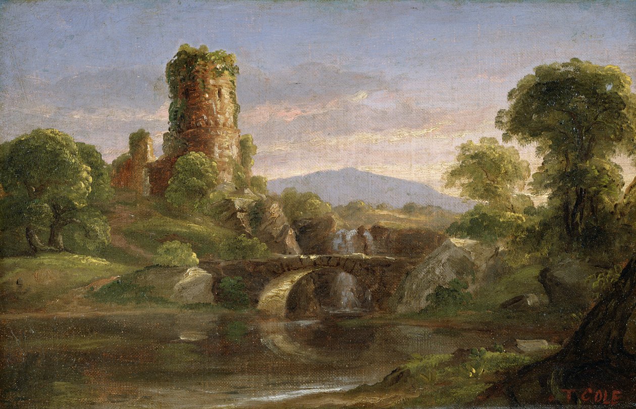 Castelo e Rio de Thomas Cole