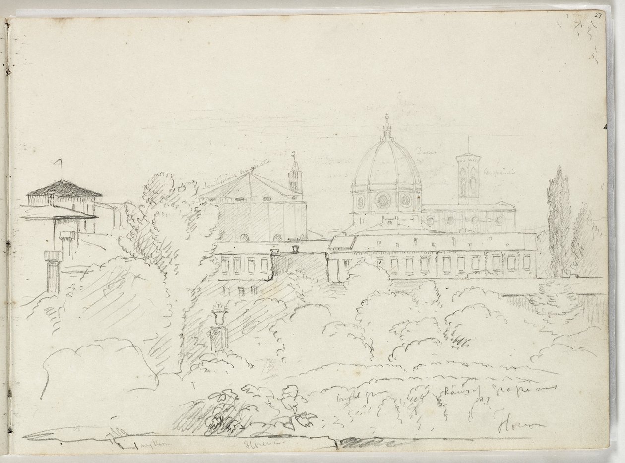 Florença com vista para o Duomo e Campagnale, 1831 de Thomas Cole