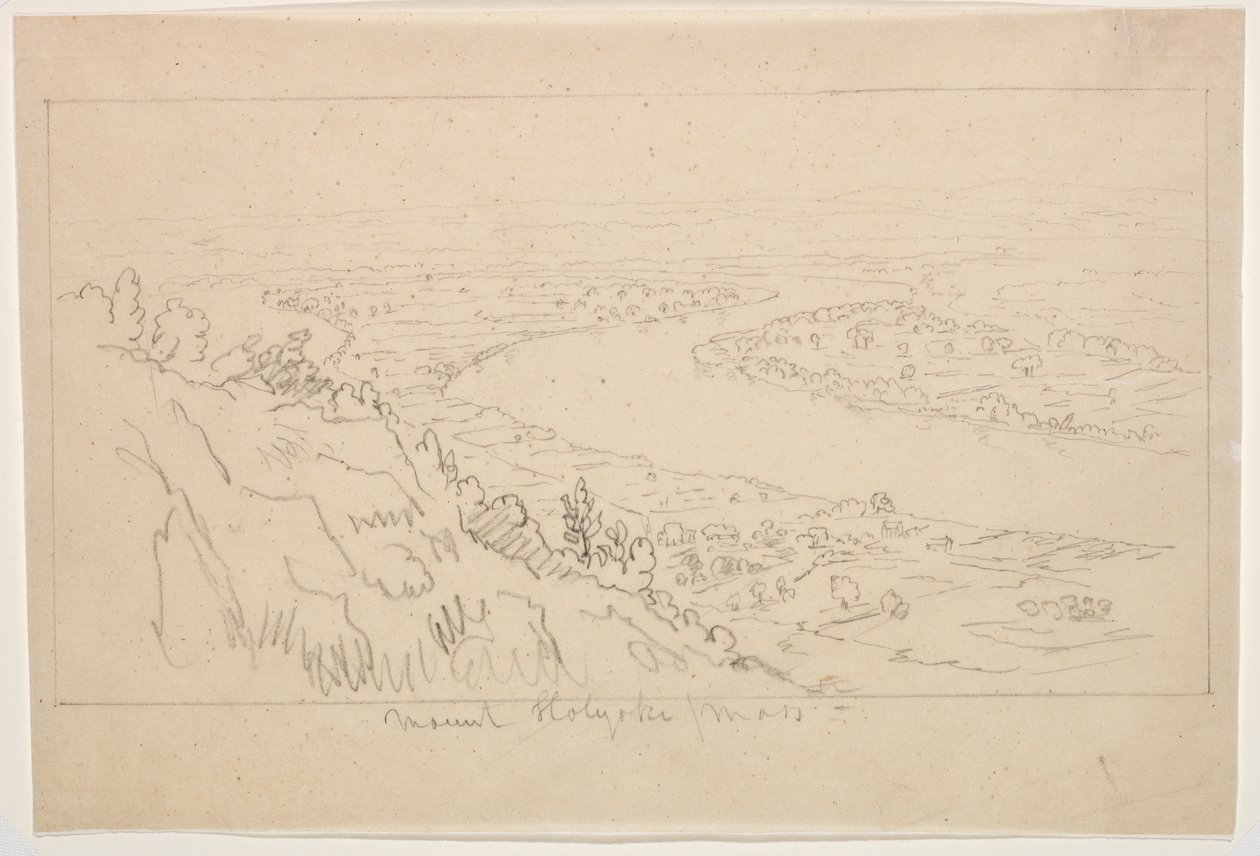Mount Holyoke, Massachusetts (grafite sobre papel vegetal) de Thomas Cole